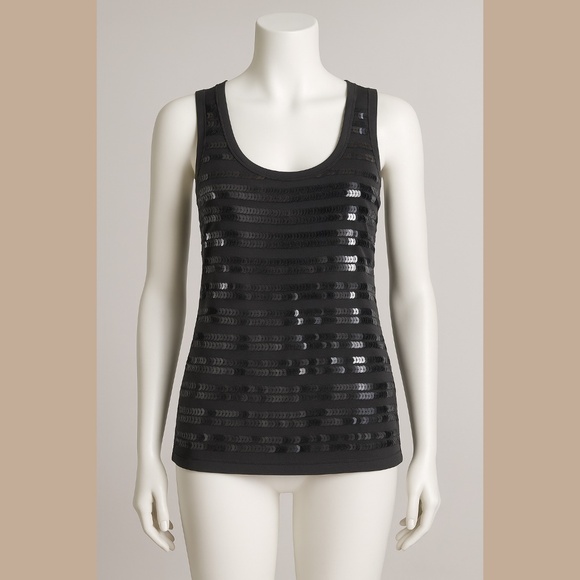 Ann Taylor Black Sequin Tank Top – Size S--NWT - Picture 1 of 7